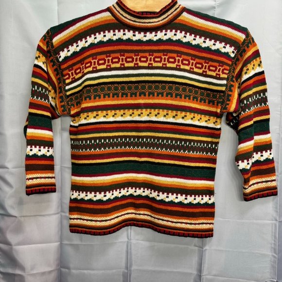 Coach + Camel  Pullover Sweater Colorful Size Medium Womens - Picture 1 of 5